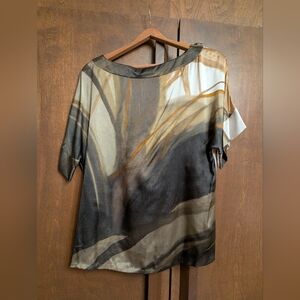 Lafayette 148 New York Multicolor Abstract Blouse